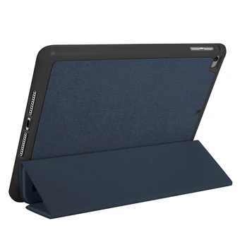 

HOT-for Apple iPad Mini5 7.9 Inch Tablet PC Case With Contact Pen Anti-Lost Card Slot Design PU Protective Case