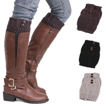 Модные дизайнерские женские гетры на пуговицах; сезон осень-зима; Короткие гетры с вырезами; Calentadores Piernas; Вязаные Гетры