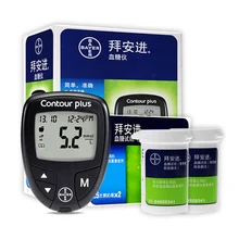 Bayer contorno mais tiras de teste medidor de glicose no sangue para glucometer 100 pces (2 caixas de 50) modulação livre código doméstico automático