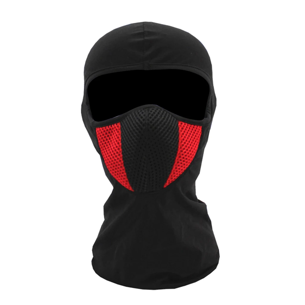 Black red as descri Теплая маска для лица для занятий спортом на открытом воздухе, для шеи, для зимних лыж, термальная маска для велоспорта, Балаклава для велоспорта - Цвет: Black red as descri