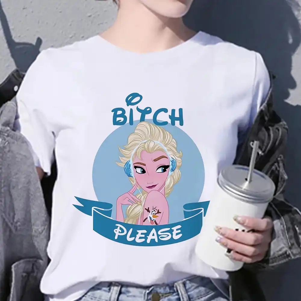 ディズニープルtシャツプリンセスバッドガールスタイルの女性漫画半袖ropa美的夏のファッションヨーロッパ女性tシャツ Tシャツ Aliexpress