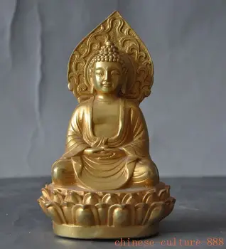

christmas old tibet buddhism bronze gilt fane sakyamuni Shakyamuni Medicine Buddha statue halloween