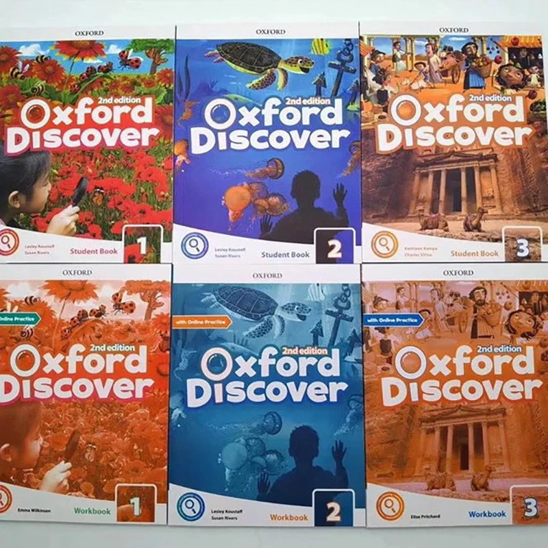 

6PCS Oxford Discover 2nd Edition Level 1-3 Student Book + Workbook Young Learners Textbook English Children Age 7-16 Years Livro