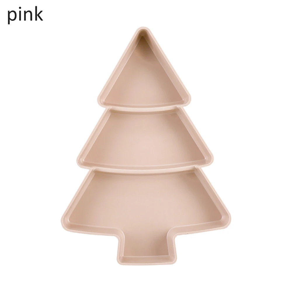 pink Креативная Рождественская елка, тарелка для фруктов, конфет, закусок, орехов, семян, сухие тарелки для фруктов, миски, посуда, поднос для завтрака - Цвет: pink