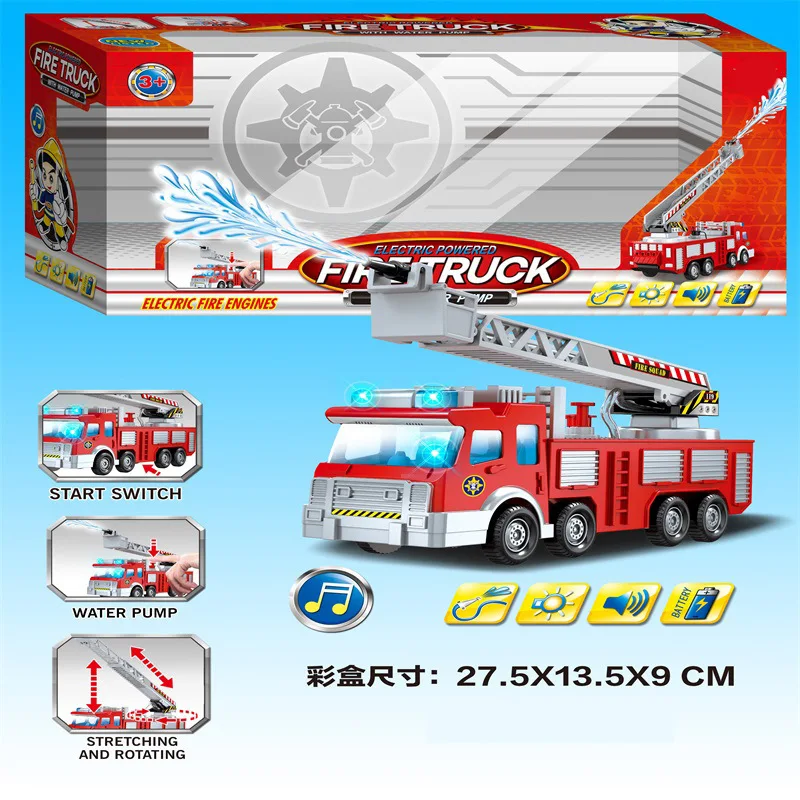 

CHILDREN'S Electric Toys Water Spouting Fire Truck Universal Sound-And-Light Model Toy Stall Hot Selling
