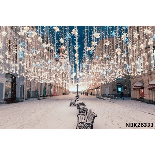 NBK26333 Laeacco фотофоны Рождество зимний уличный светильник индивидуальные Рождественский Декор фотографические фоны для фотостудии - Цвет: NBK26333