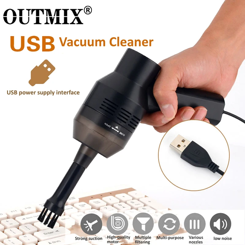 Mini aspirador de teclado USB portátil multifuncional, soplador de polvo para ordenador, coche, mascota, teclado, cámara y teléfono