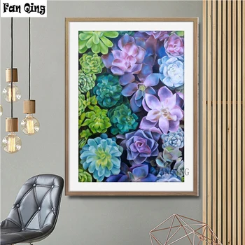 

Beautiful Succulent 5D diy Crystal Crafts Diamond Painting Mosaic diamond set 3D Square round diy Diamond Embroidery sale