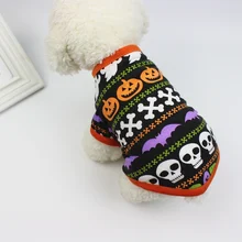 Хэллоуин кошка жилет Маленькая Собака Одежда Щенок Одежда Рубашка для собак Футболка мужская с кошкой летняя одежда для собак Ropa Perro jorkie Бульдог