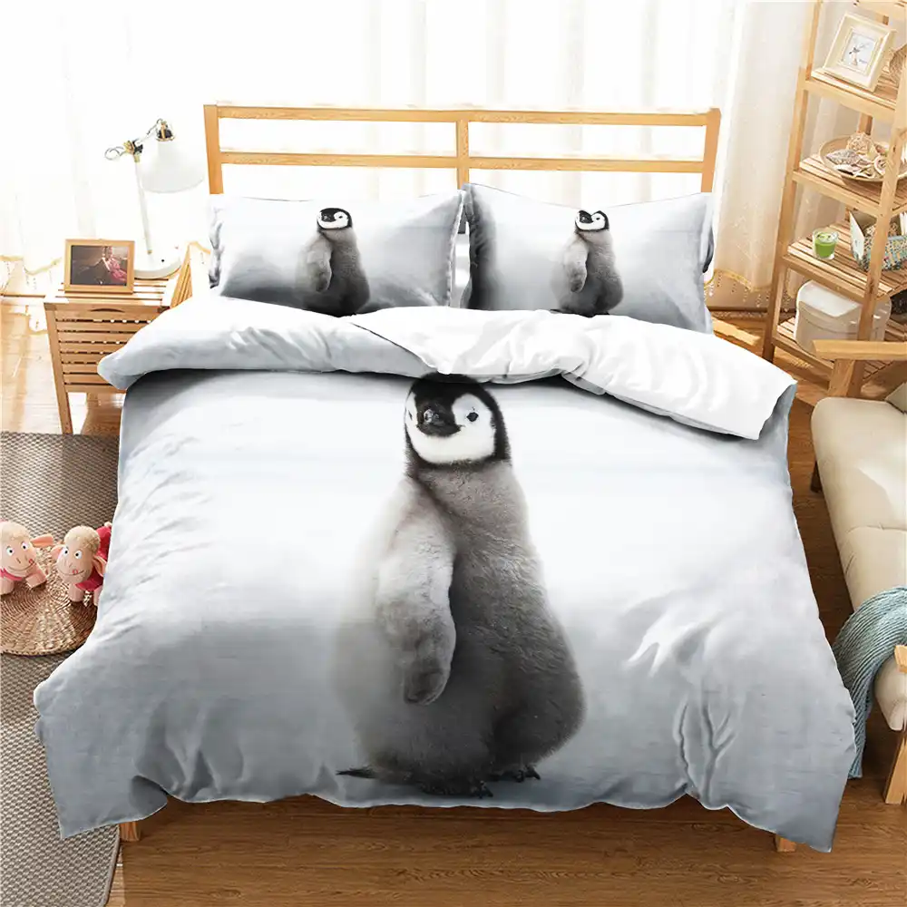 3d Animal Penguin Quilt Cover Bedding Duvet Cover Set With Pillow
