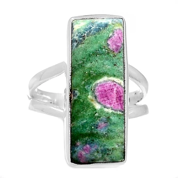 

Genuine RUBY IN FUCHSITE Ring 925 Sterling Silver, USA Size : 8.25 , AR4401