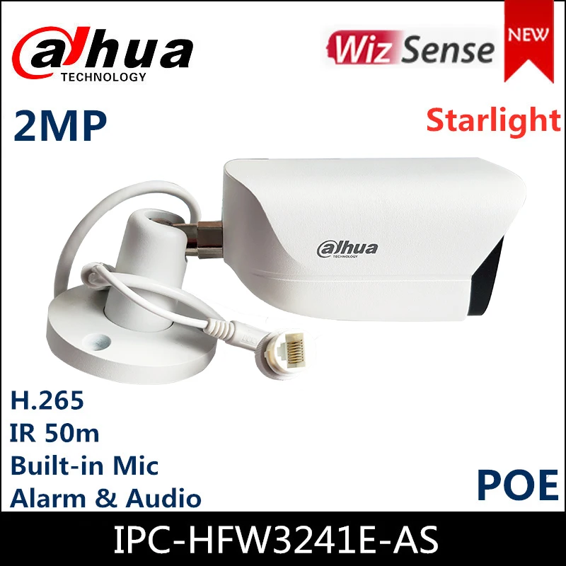 Dahua 2 Мп ИК фиксированная фокусная IP-камера IPC-HFW3241E-AS WizSense сетевая камера