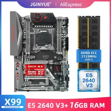 

JINGYUE X99 Motherboard LGA 2011-3 Set with Inte E5 2640 V3 Processor 16G(2*8) DDR4 ECC Memory Kit Support USB3.0 TITANIUM D4