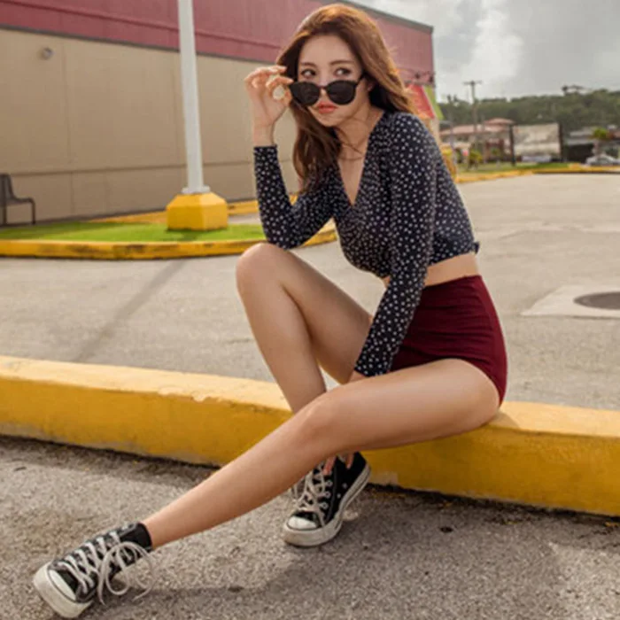 

2018 New Style Women's Bikini Split Type Belly Covering Slimming Bubble Hot Spring Swimsuit
