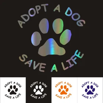 

Personality Reflective Car Sticke Adopt A Dog Save A Life MotorcycleA Waterproof Accessories Custom Decal PVC 13cm X 13cm