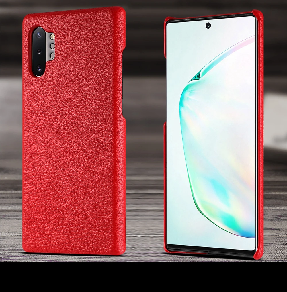 Чехол из натуральной кожи для samsung Galaxy Note 10/Note 10 Plus, чехол, Модный Роскошный деловой кожаный чехол с рисунком личи для samsung Galaxy Note 10/Note 10 Plus, чехол для телефона s