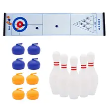 3 In 1 Mini Tabletop Curling Bowling Game Shuffleboard Set Indoor Children Puzzle Game Indoor Home Parent-child Board Games 1.2m