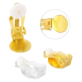 

250Pc Non-Pierced Ears Comfortable Flat Round Glue-on Tray Clip-on Earring Findings Pad Base Non Piercing Earring Making