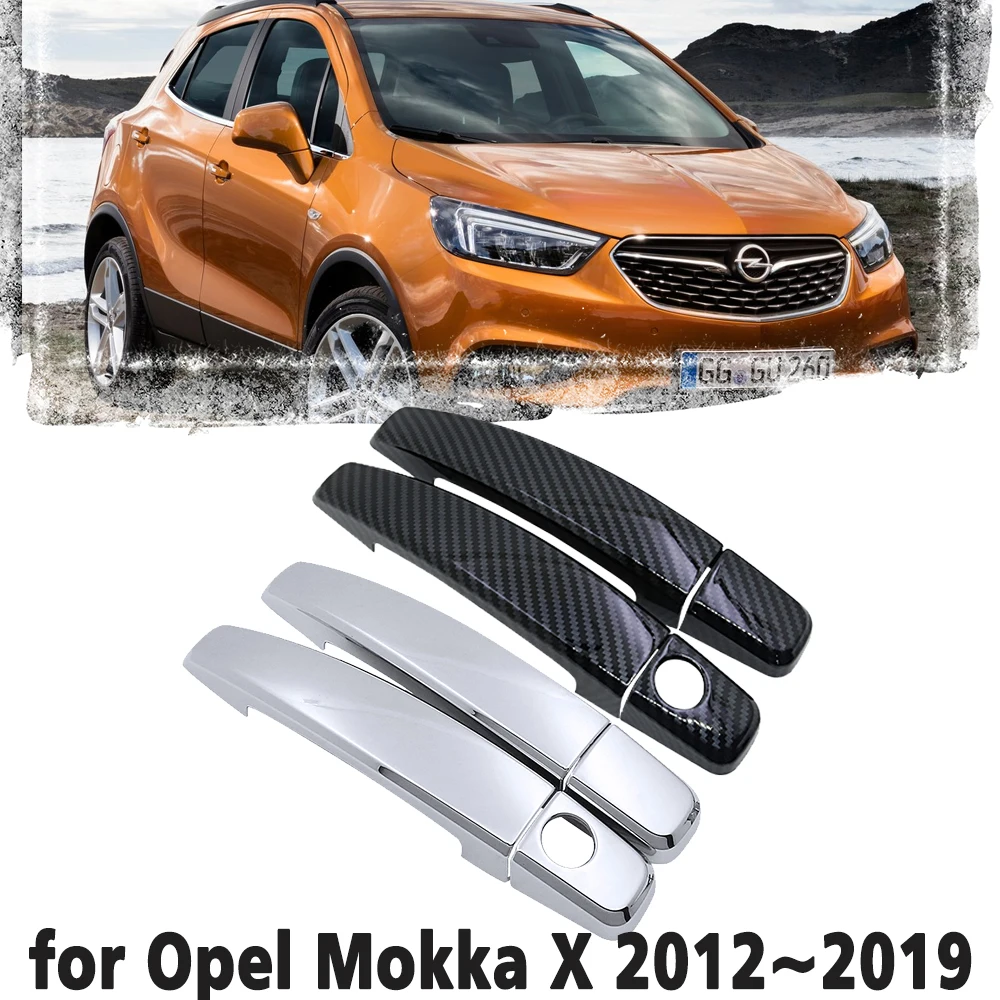 

Black Carbon Fiber handle Or Chrome Side Door Cover Trim Set for Opel Vauxhall Mokka X Buick Encore 2012~ 2019 Car Accessories