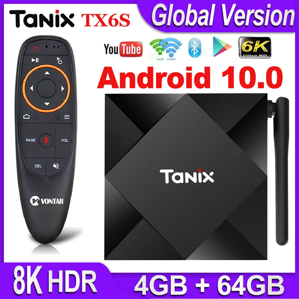 ТВ приставка Tanix TX6S на Android 10 Смарт Allwinner H616 с четырехъядерным процессором H.265 4K