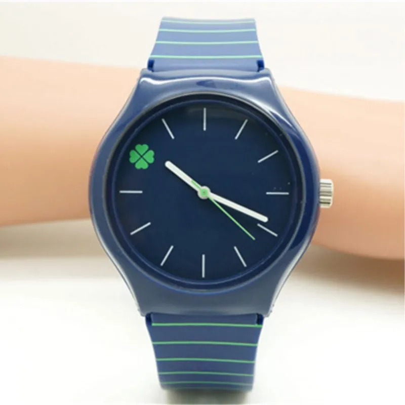 Willis кварцевые часы для женщин четырехлистный клевер дизайн водонепроницаемые наручные часы силиконовый ремешок студенческие Часы Relogio Feminino