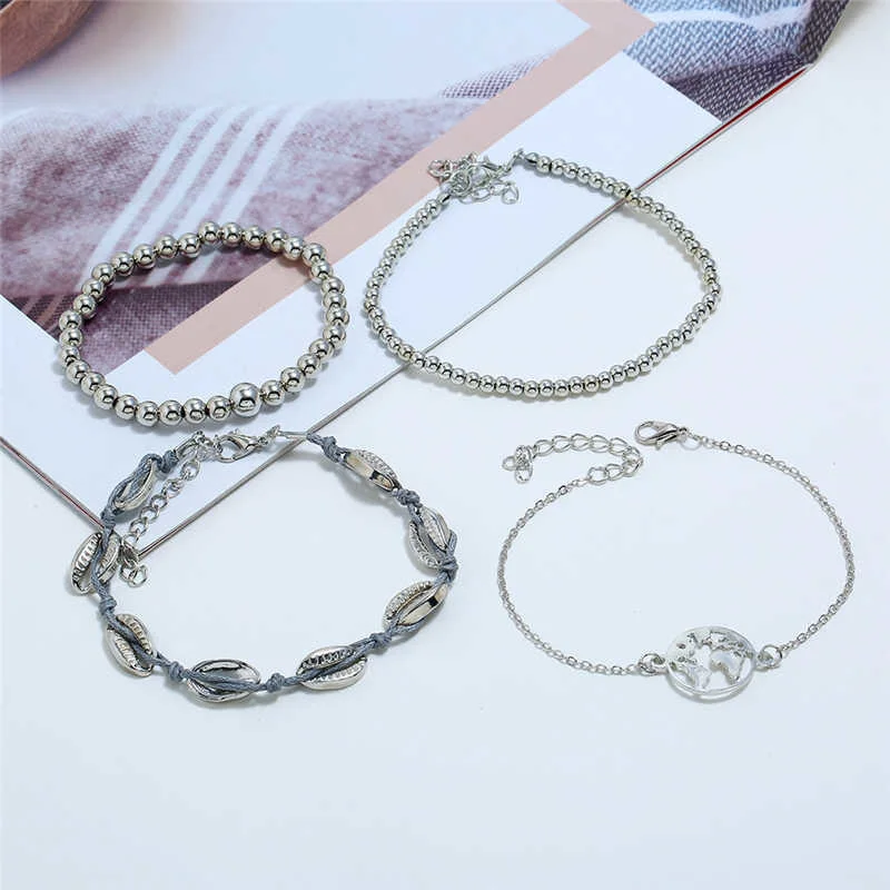 2021 Bohemian Bracelets & Bangles Set Vintage Bead Boho Charm Bracelet For Women Jewelry Accessories Pulseras Mujer Bijoux Femme