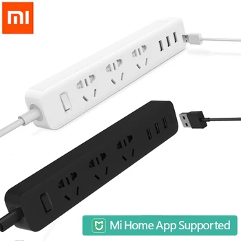 

Hot Xiaomi power strip With 3 USB Extension Socket Plug Multifunctional Fast Charging Power Strip 10A 250V 2500W for Mihome APP