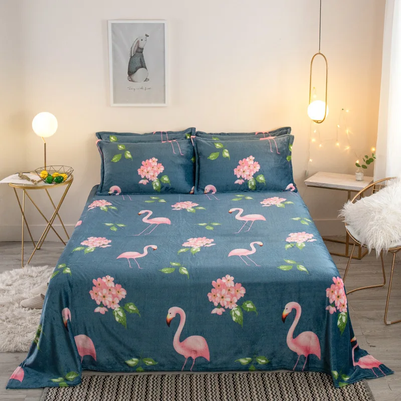 

LREA Flamingo Pattern home textile bedspread blanket For Sofa/Bedding Throws adult Flannel Blanket no pillowcase