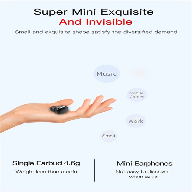 Беспроводные мини-наушники Bluetooth BT5.0, гарнитура, TWS, мини-наушники, стерео флип-наушники, наушники, Audifonos Para Celular 40NOV4