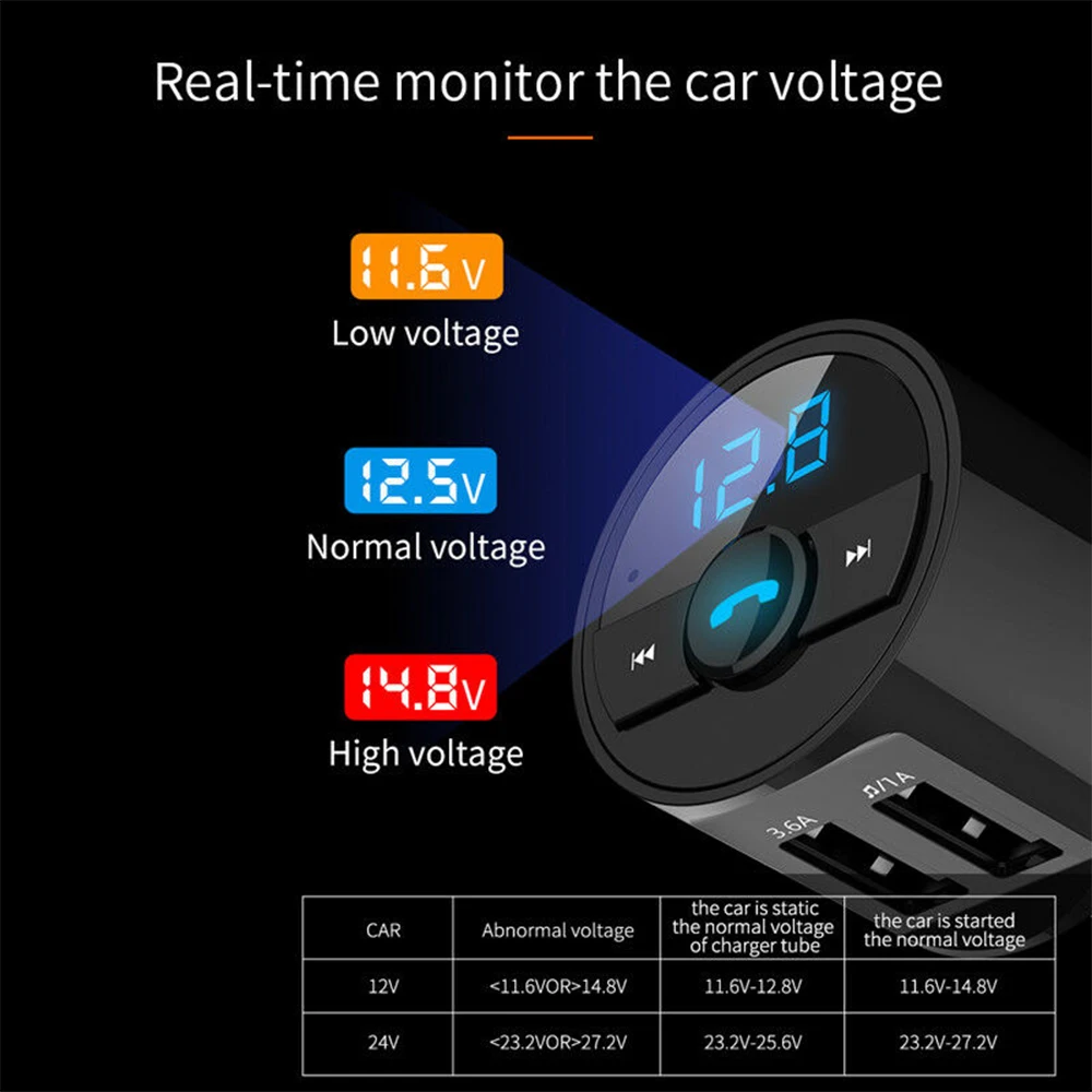 AOSHIKE A2DP Автомобильный MP3-плеер сигарета Bluetooth приемник fm-передатчик двойной USB 2,0 зарядное устройство U диск/TF карта без потерь музыка