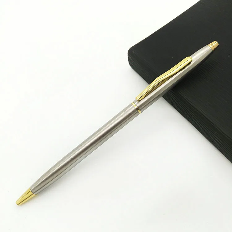 Креативная металлическая шариковая ручка стальная Золотая офисная деловая 1 0 | Отзывы и видеообзор