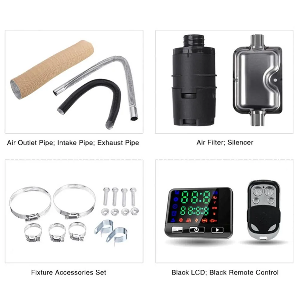 5KW автомобиля домашний Дизельный подогреватель воздуха глушитель выхлопной трубы 5000 Вт дизель стояночный отопитель 12 V/24 V для RV шины на колесах моторные лодки