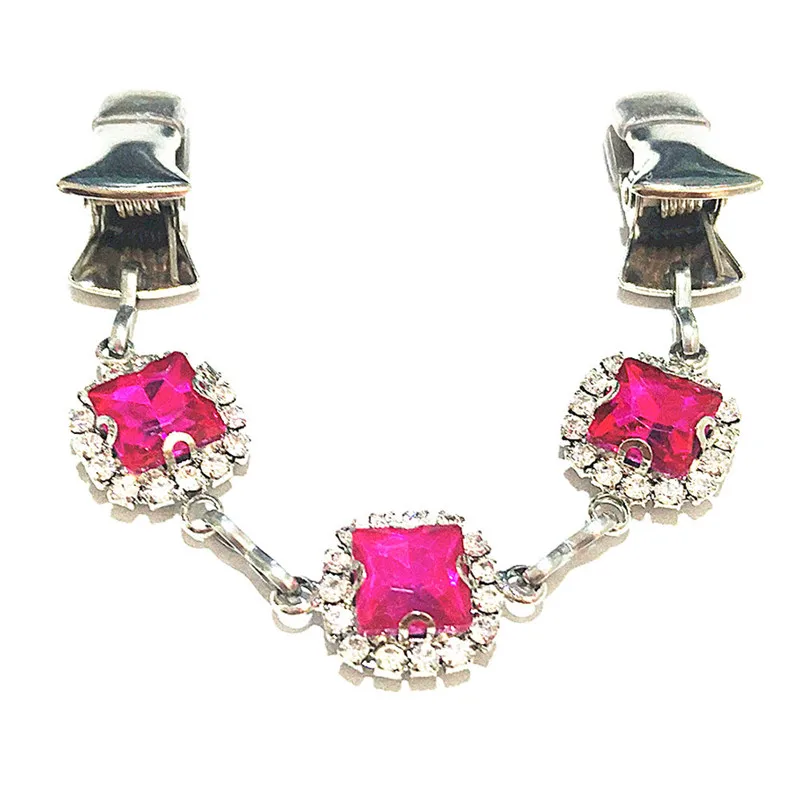 Женская Брошь-зажим с кристаллами розово-красная брошь на свитер шаль кардиган |