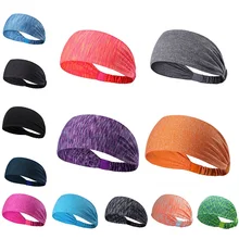 Elastic Headband Sport Fitness Yoga Sweatband Outdoor Gym Running Tennis Basketball Wide Hair Bands Athletic Men Women