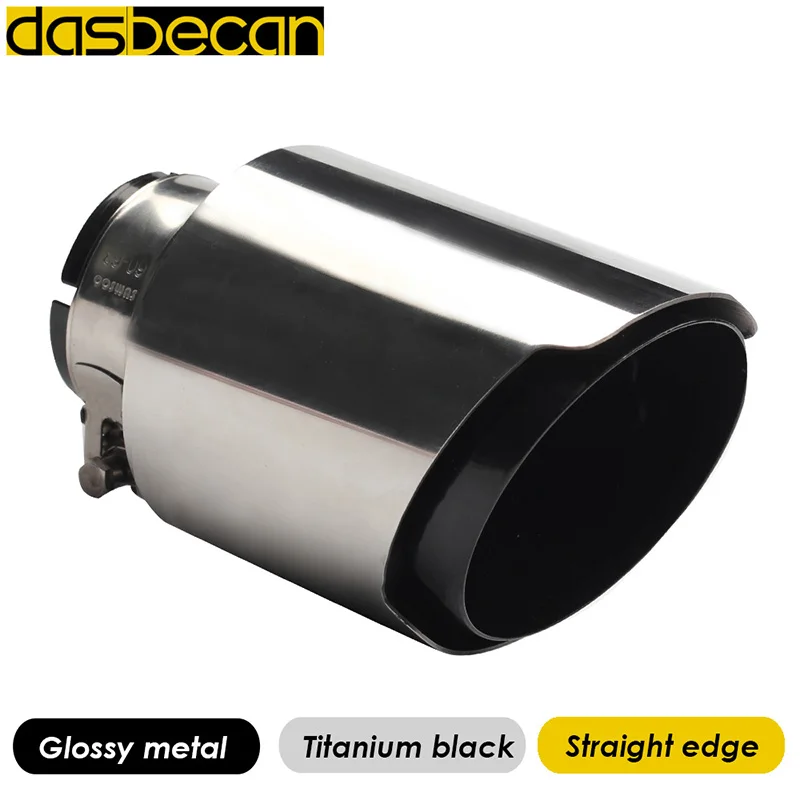 

Dasbecan Glossy Stainless Straight Edge Titanium Black Car Exhaust Pipe Exhaust Muffler Model of Akrapovic Exhaust And Universal