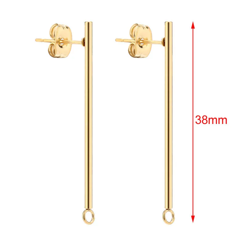 

50pcs Stainless Steel Minimalist Layering Jewelry Long Thin Geometric Stick Post DIY For Earrings Jewelry Accessories