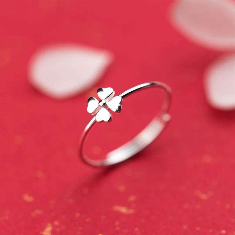 2021 Classic Fashion Women's Clover Ring Closed Mouth Natural White Fritillary Fine Jewelry High-end Gift | Украшения и