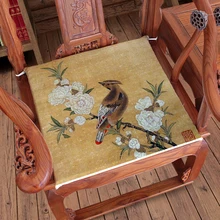 Vintage flor pájaros caballo grúa sofá silla asiento cojín chino comedor silla asiento almohadilla de lino hogar Oficina cojines asientos