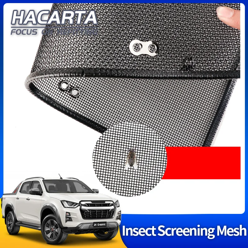Car Exterior Accessories Car Grill Mesh Fit For D-MAX Stainless Front Grille Insert Net Insect Screening Mesh Cover Trim Car Accessories