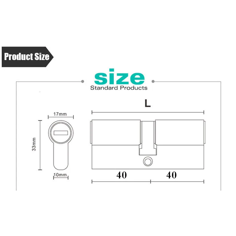 Европейский стандарт, Противоугонный дверной замок 304, замок из нержавеющей стали, сердечник, замок для ворот, цилиндрический входной замок, цилиндры - Цвет: 80mm40add40