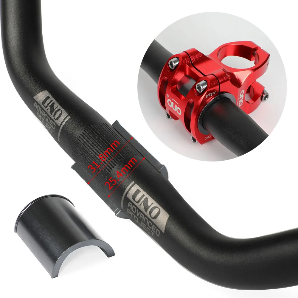 Saipor Shim Spacer Bike - Set di 2 adattatori per manubrio della bicicletta, in lega di alluminio, 25,4 su 31,8 mm, colore: rosso