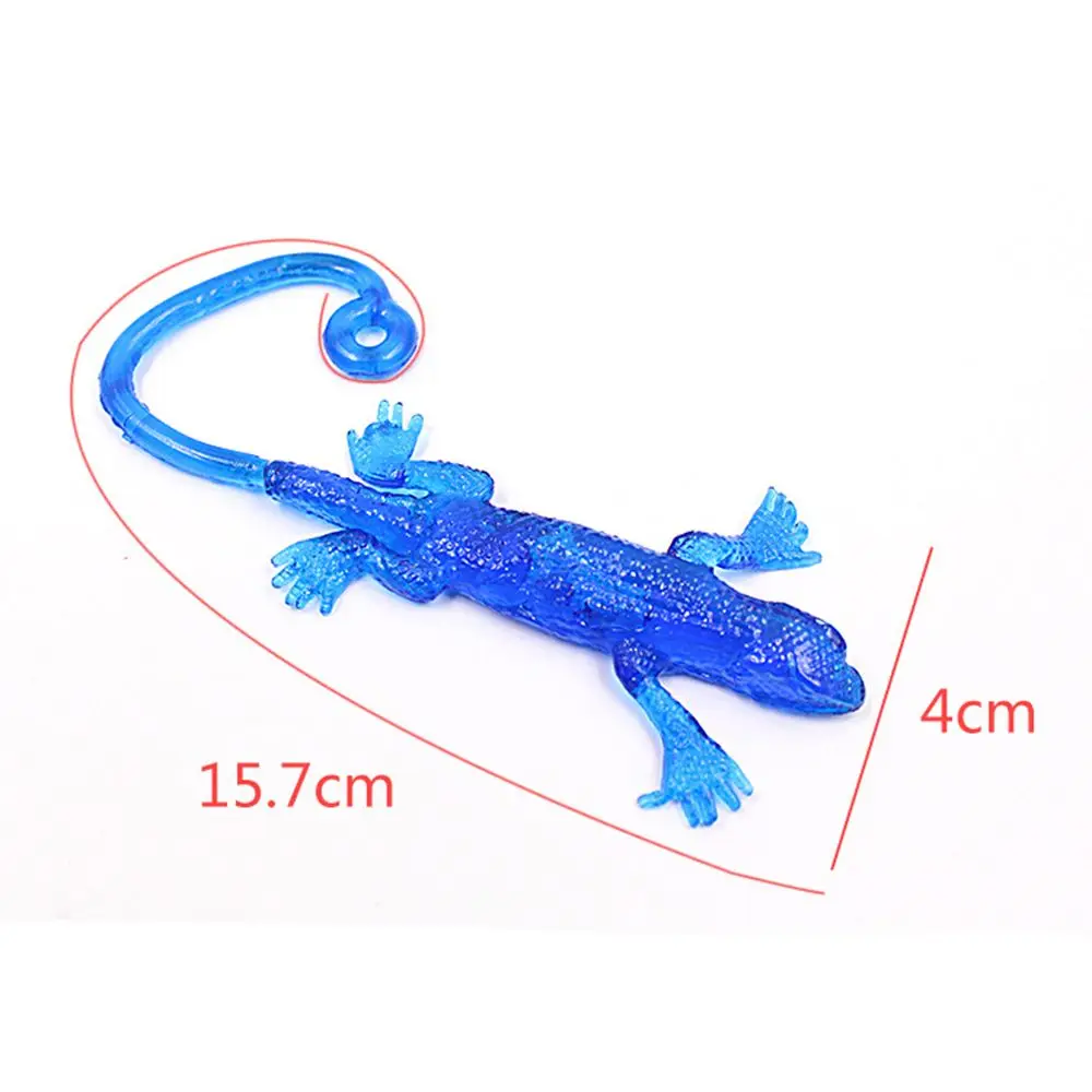 5Pcs Novelty Sticky Lizard Animals Retractable Viscous Creative Rubber Lizard Children Funny Gadget Novelty Toys sticky toys