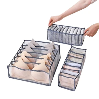 

Underwear Organizer Drawer Divider, Set of 3 Collapsible Closet Cabinet Storage Boxes, Good for Organizing Lingerie