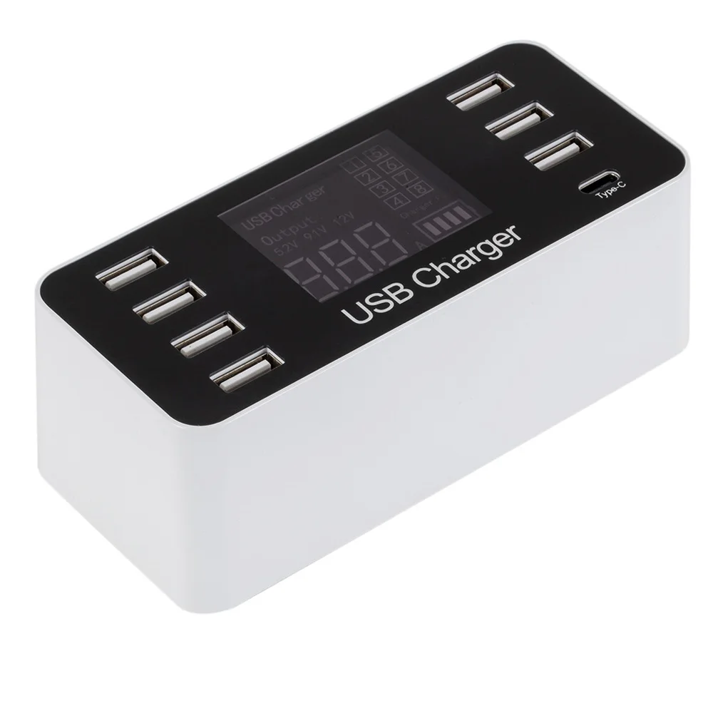 Зарядное устройство адаптер 8 мульти-портов USB адаптер настольное настенное зарядное устройство светодиодный дисплей зарядка 40 Вт абсолютно и высокое качество