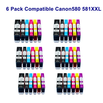 

6 set Canon 580XXL 581XXL Ink Cartridge Replacement for 580 581 ink 6-PACK for Canon PIXMA TS8150 TS8151 TS8152 TS8250