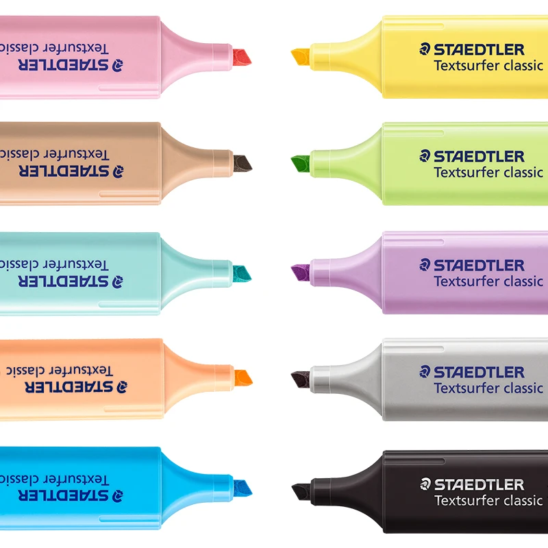 

1pc Staedtler Textsurfer Classic Pastel Highlighter Marker Marking Ten Different Colors Office Pen Base for Markers