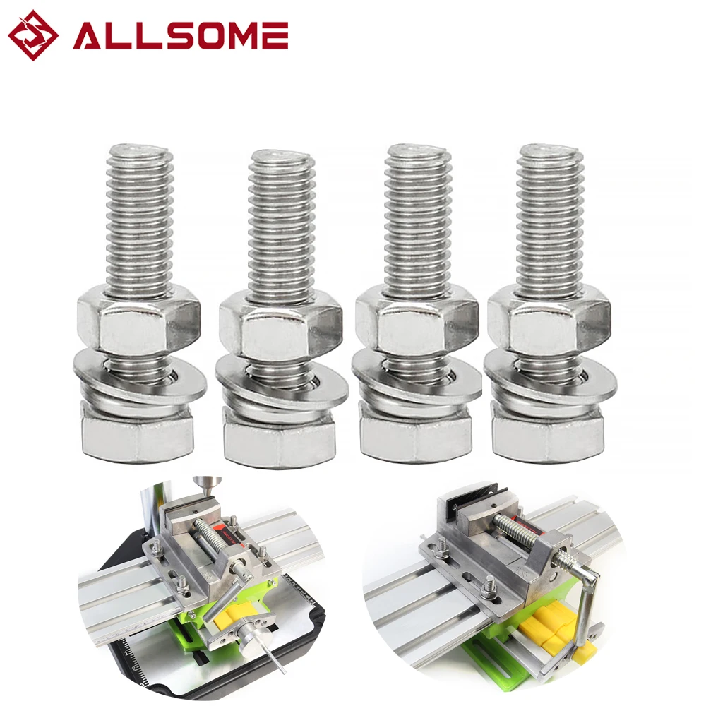 Винты с шестигранной головкой ALLSOME 8*30 внешний шестигранник для сверлильного