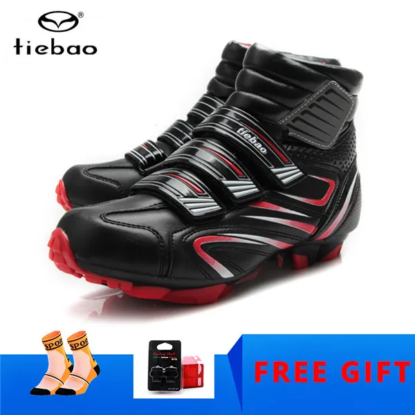 Tiebao Winter mountain bike shoes cycling sneakers men women self-locking warm snow cycling boots sapatilha ciclismo shoes - Color: Cleats for 1430 R