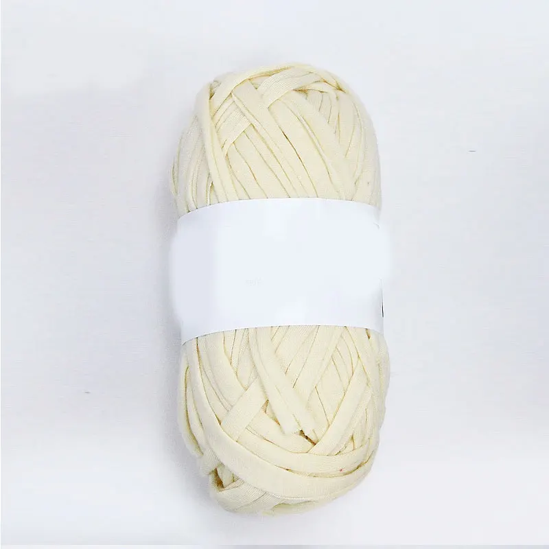 Бежевый Solid Soft Crochet Yarn Knitting Cloth Thread DIY Crafts Cotton Yarn Knitting Carpet Handbag Hands Knitting High Quality - Цвет: Бежевый