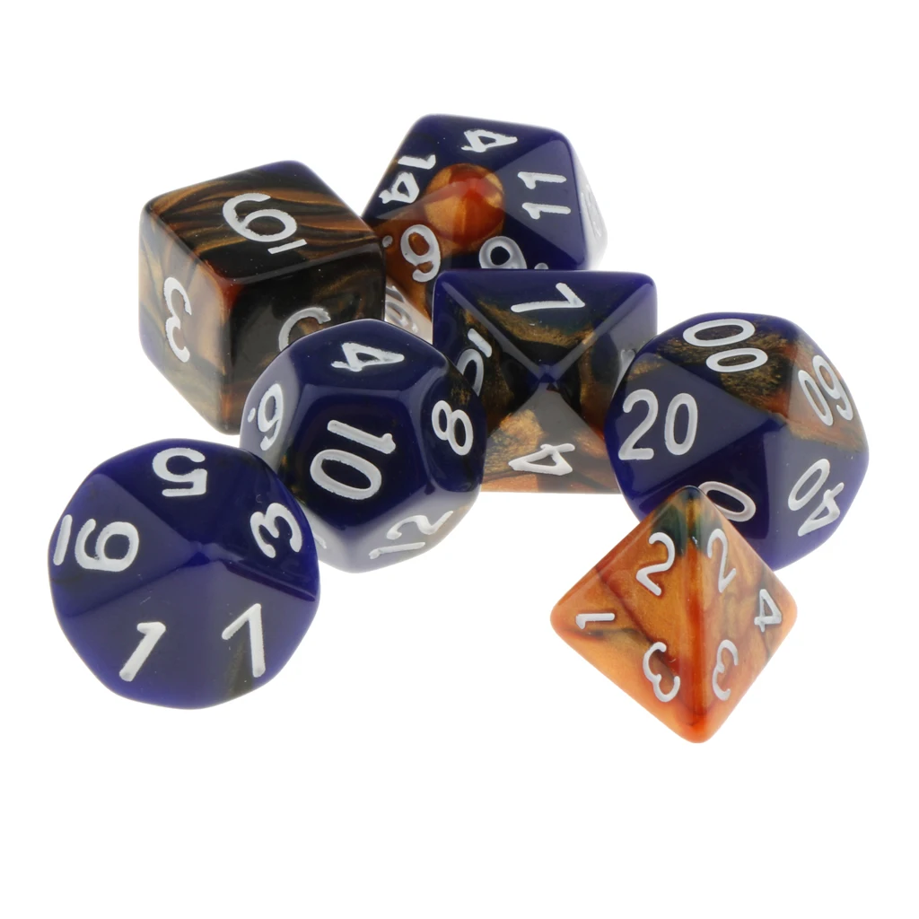7Pc Multi-sided Dices Set D4-D20 MTG DND RPG Board Game Dice for D&D Roleplaying Party Casino Table Game Toy